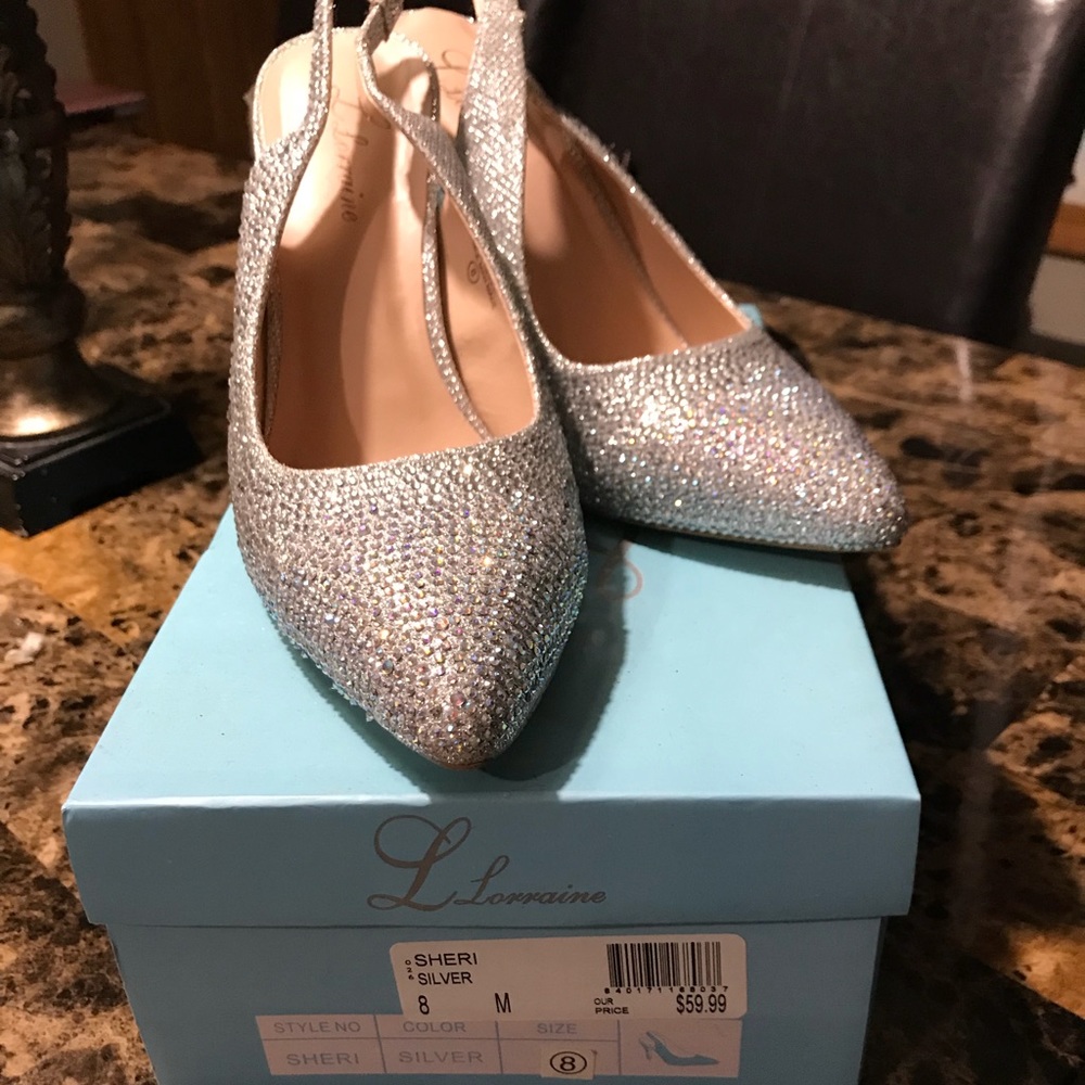 Silver rhinestone prom/ special occasion shoes